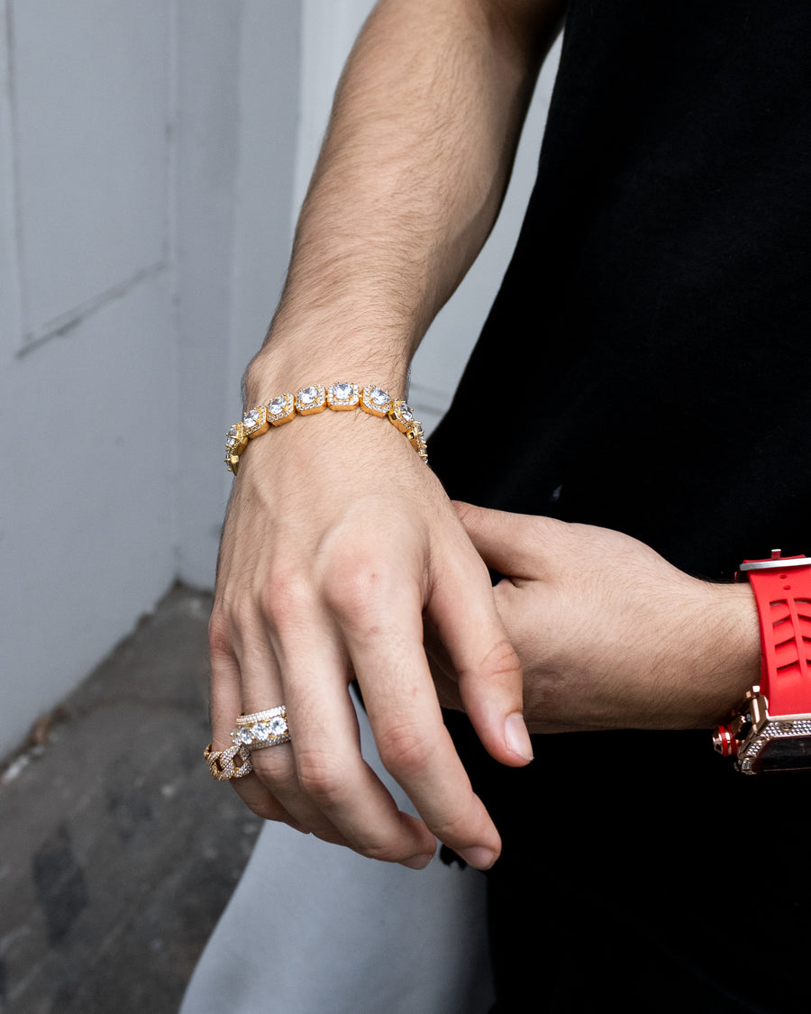 Brazalete Cuban Tennis Gold 18k