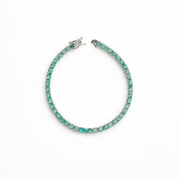 Brazalete Tennis Aqua Moissanita Plata 925