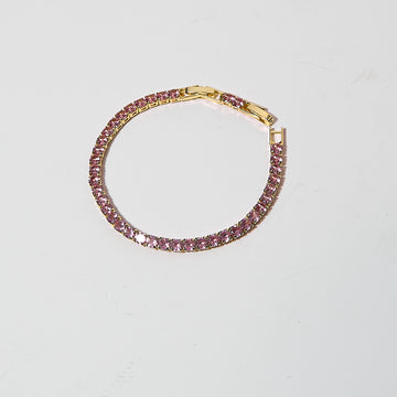 Brazalete Tennis Rosado Gold