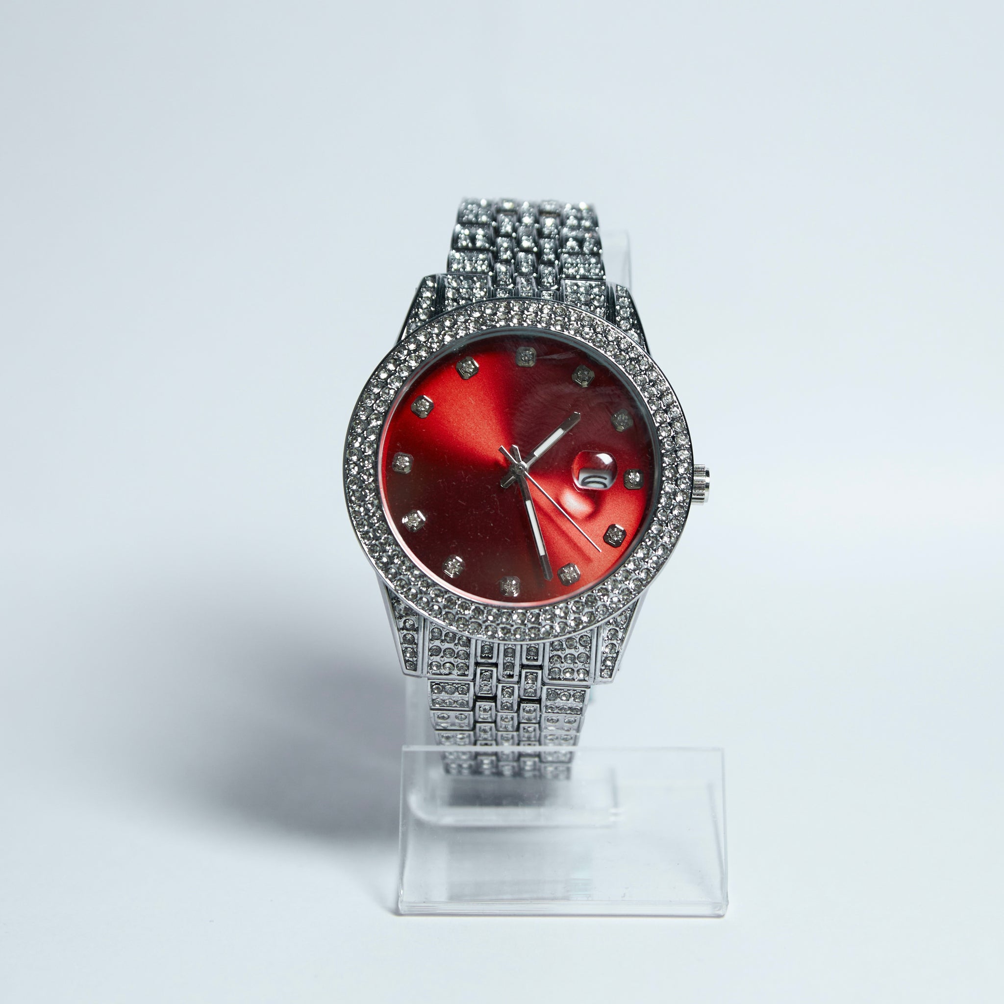 Reloj Iced Red Silver 18k