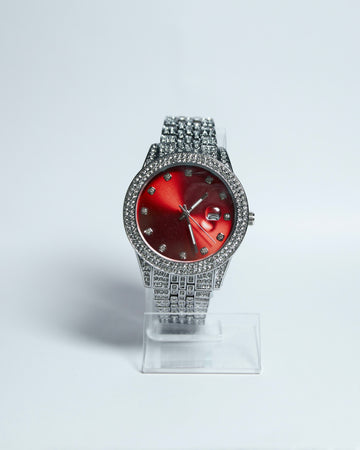 Reloj Iced Red Silver 18k