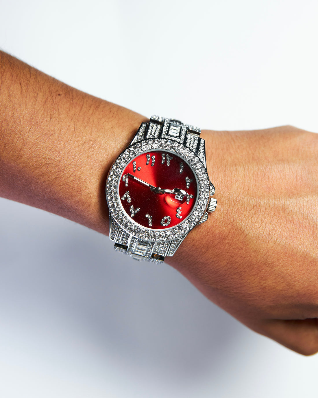 Reloj Iced Red Silver 18k