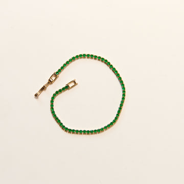 Brazalete Tennis Verde Gold 2mm