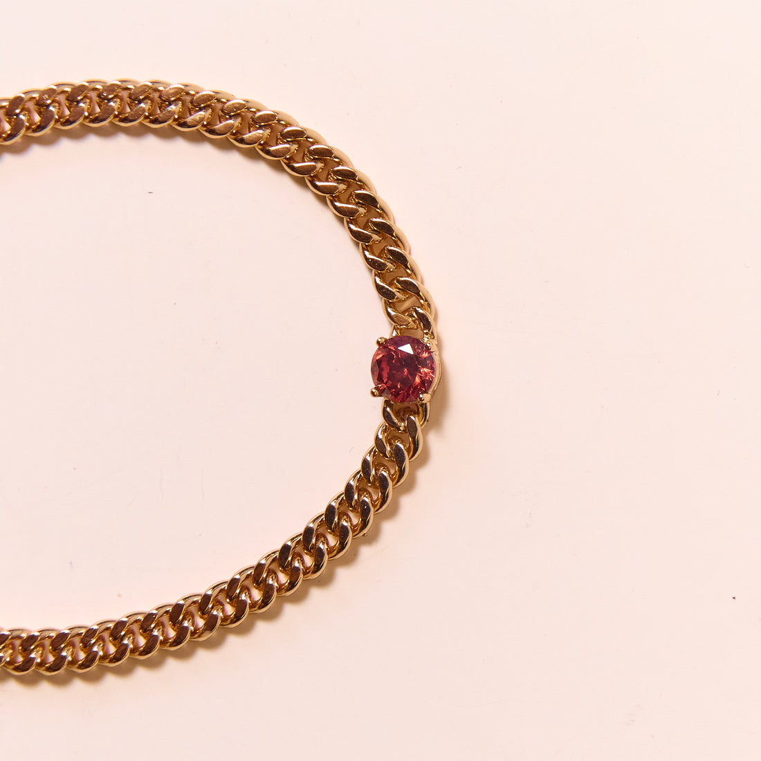 Brazalete Cuban Link Gema Roja
