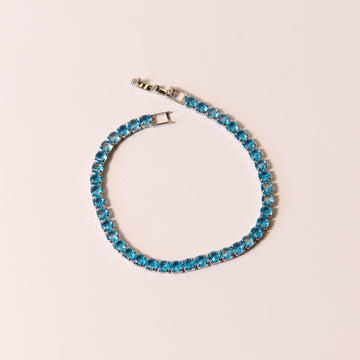 Brazalete Tennis Sky Blue | Silver