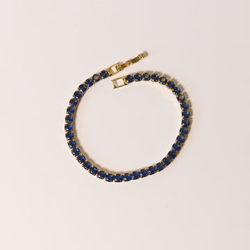 Brazalete Tennis Blue | Gold