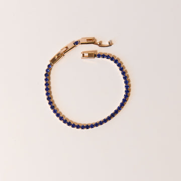 Brazalete Tennis Classic Blue | Gold