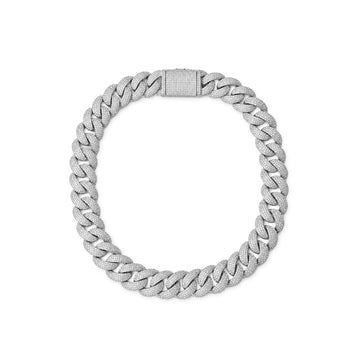 Cuban Full Pave Silver 20mm