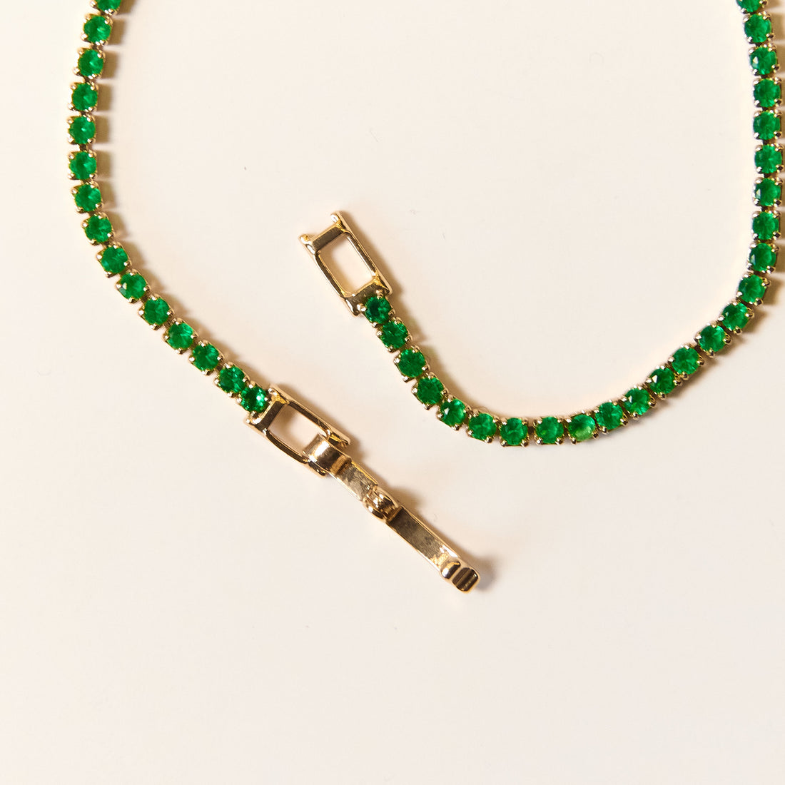 Brazalete Tennis Verde Gold 2mm