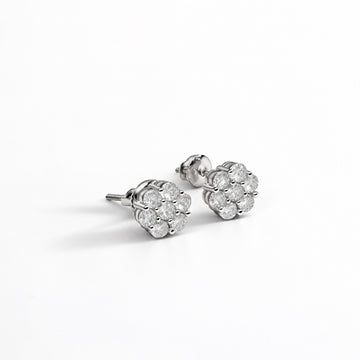 Arete Flor Brilliance Moissanita Plata 925