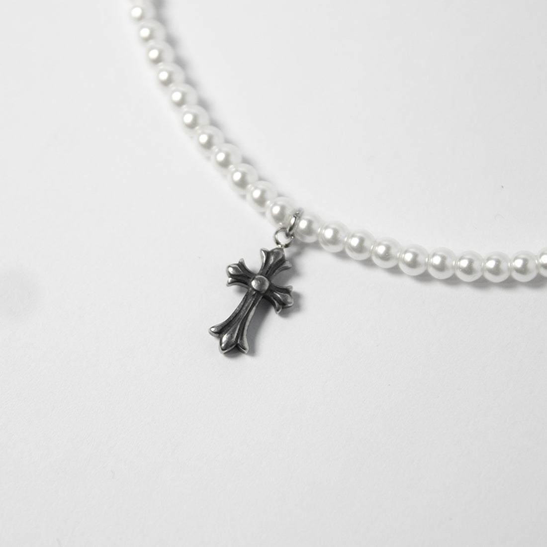 Mini Cross Pearl Chain