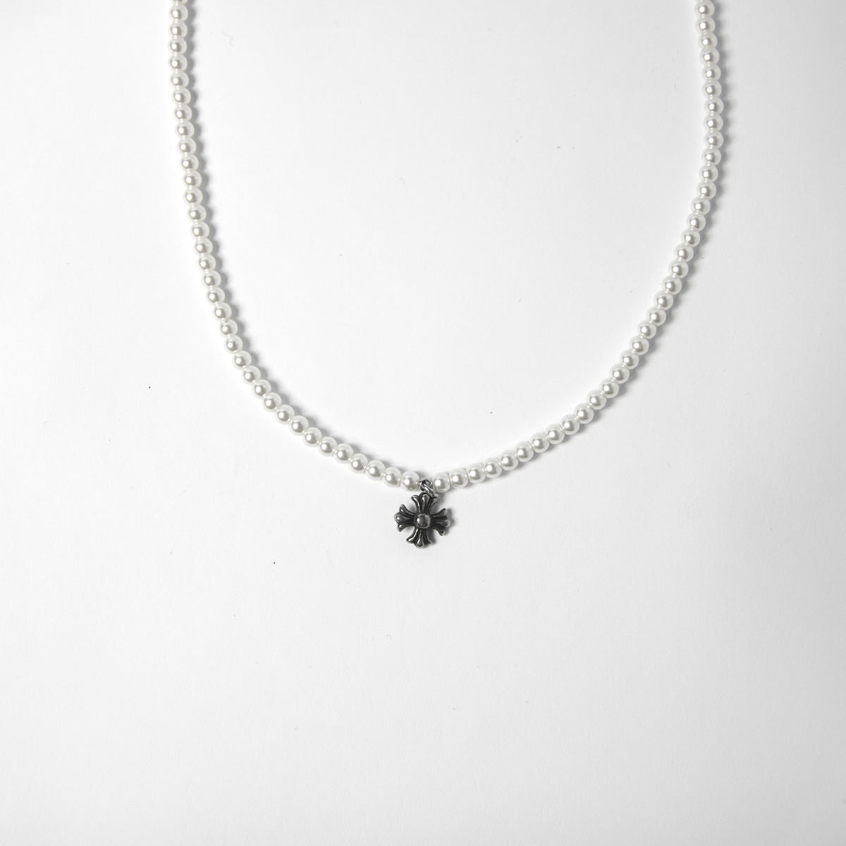 Mini Round Cross Pearl Chain