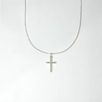 Cadena Dije Cruz basic Plata 925