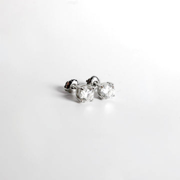 Arete Blanco Mini Moissanita Plata 925