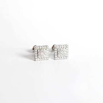 Arete Mini Cuadrado 2.0 Moissanita Plata 925