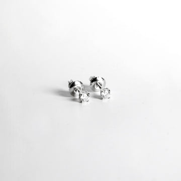 Arete Circular Mini Moissanita Plata 925