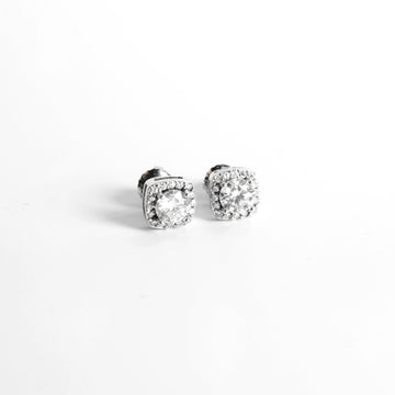 Arete Mini Cuadrado Moissanita Plata 925