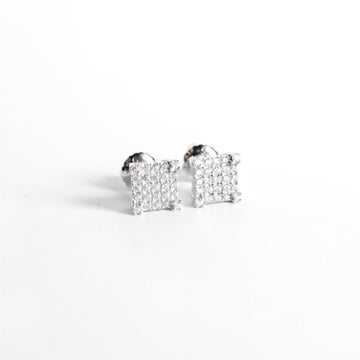 Arete Mini Cuadrado Moissanita Plata 925