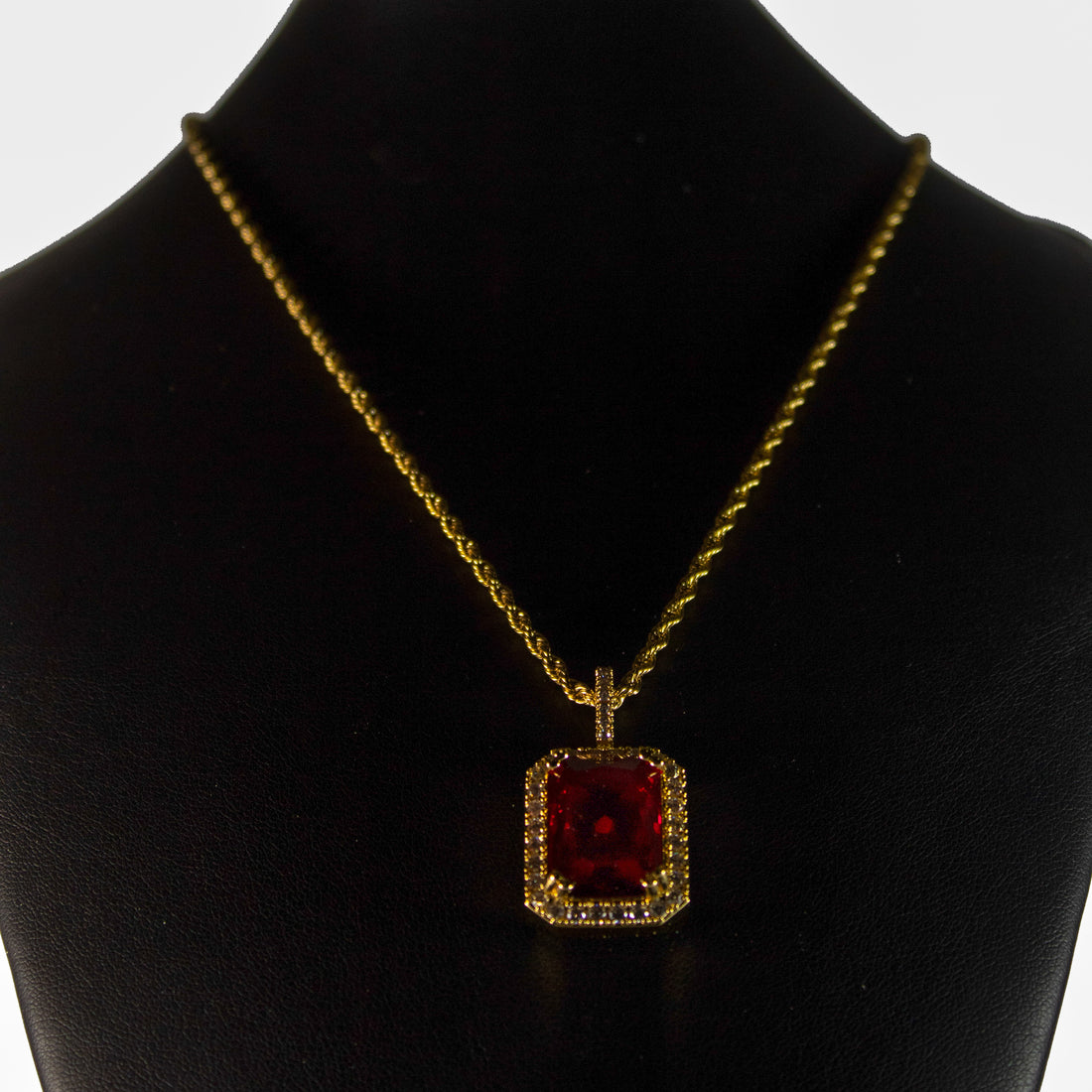 Cadena Gema Roja 18k