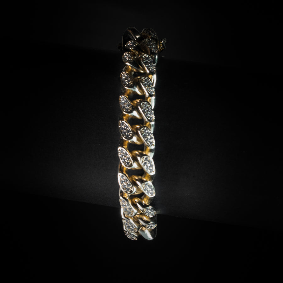 Brazalete Ice Cuban Dorado 15mm