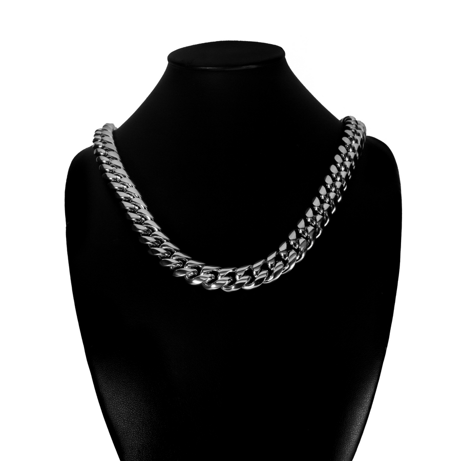 Cadena Cubana Link Miami Silver 12mm