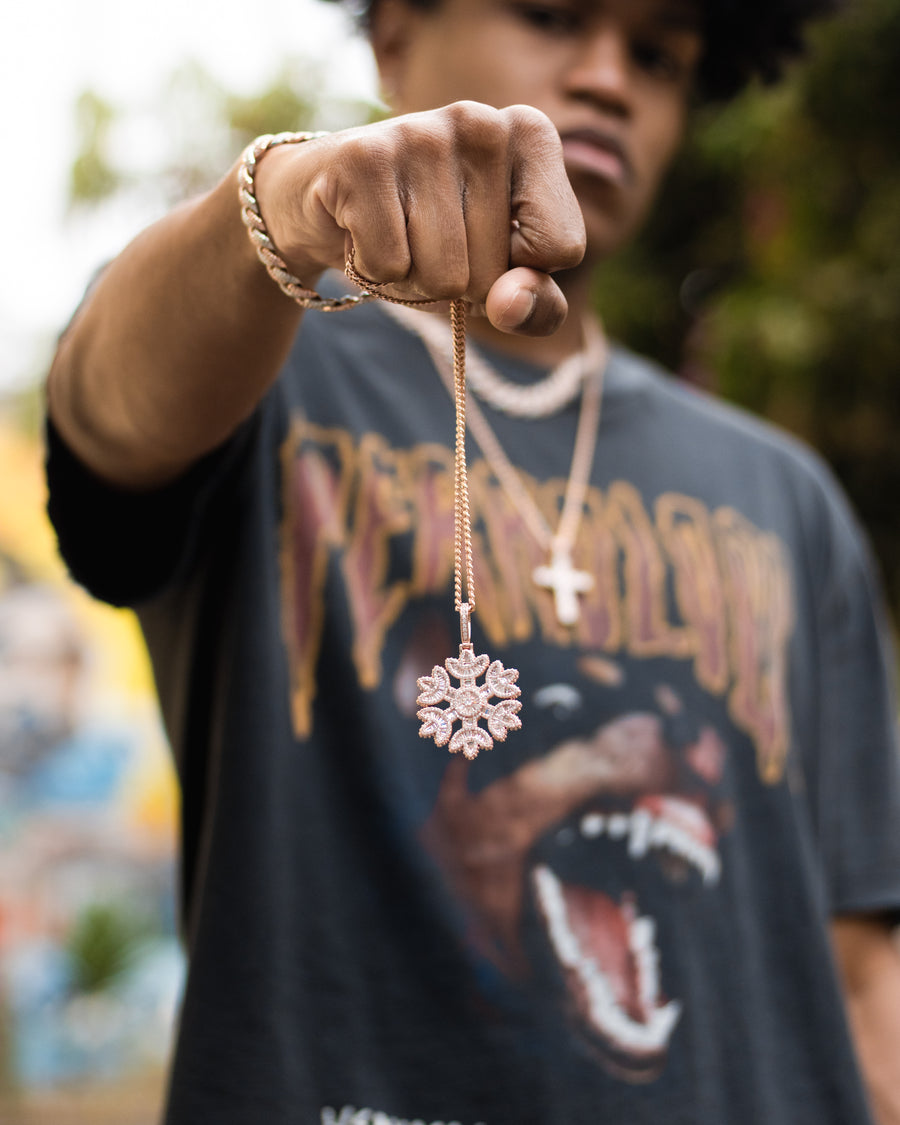 Cadena Cuban Prong Doble Color 18k
