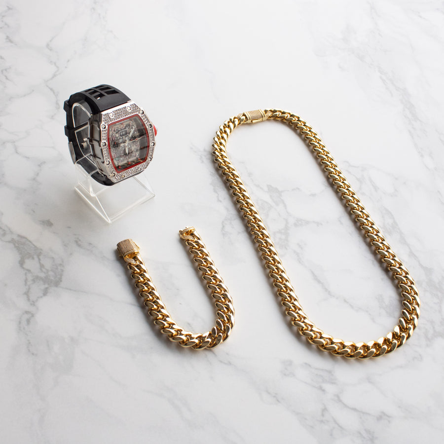 Pack Reloj + Set Cuban Link Iced 2.0