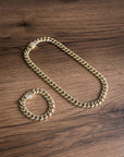 Set Cuban Link Ice Gold Iced 15mm