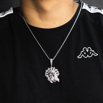 Cadena Cristo Ice silver 18k