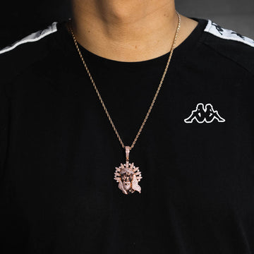 Cadena Cristo Gold Rose Ice 18k