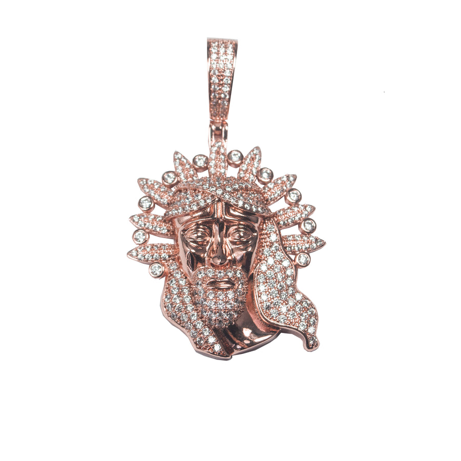 Cadena Cristo Gold Rose Ice 18k