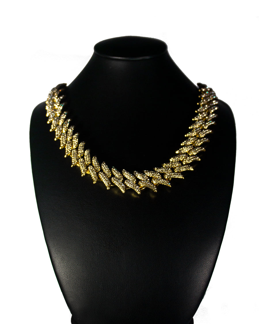 Set Cuban Ice Spear 18k Gold - 20mm