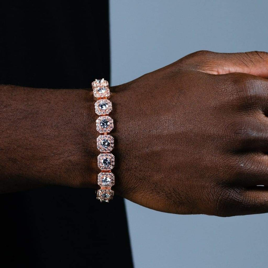 Brazalete Cuban Tennis Gold Rose 18k